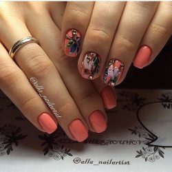 Nails with artistic painting photo