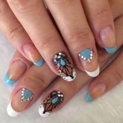 Color french gel nail photo