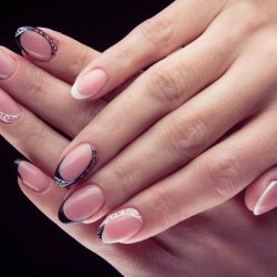 Oval French manicure photo