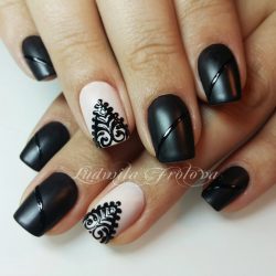 Ideas of black matte nails photo