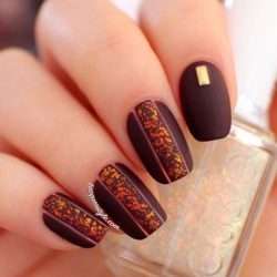 Brown matte nails photo