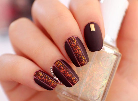 Dark brown nails