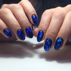 Black and blue nails photo
