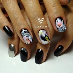 Nails with artistic painting photo