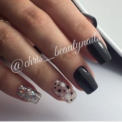 Winter nails with sequins photo