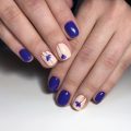 Blue and beige nails