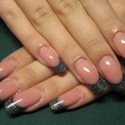 Pale lilac french nails photo
