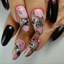 Pink and gold nails photo