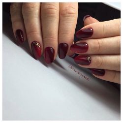 Dark cherry nails photo