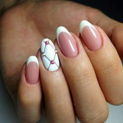 Oval French manicure photo