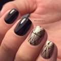 Black pattern nails