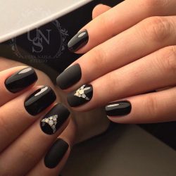 Ideas of black matte nails photo