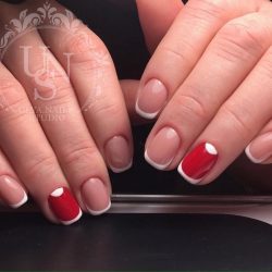 Red and white nails ideas photo