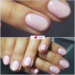 Two-color short nails photo