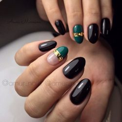 Oval nails by gel polish photo