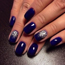 Blue glitter nails photo