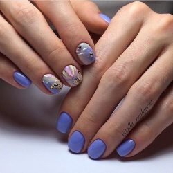 Bright manicure on short nails photo