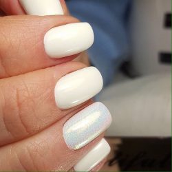 White nails with nacre photo