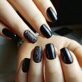 Nails for a black evening dress