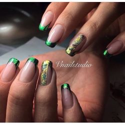 Green french manicure photo