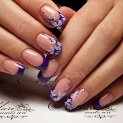 Purple french nails photo