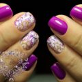 Purple nails with a pattern