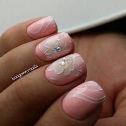 Spring nails with flowers photo
