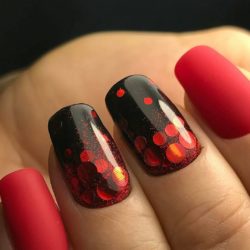Matte red nails photo