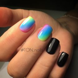 Black gel polish for nails photo