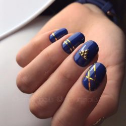 Blue gel nail polish photo