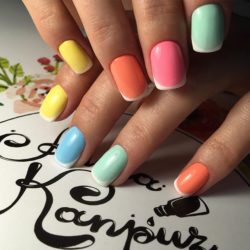 Colorful gel polish nails photo
