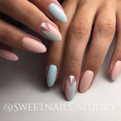 Cute pink and blue nails photo