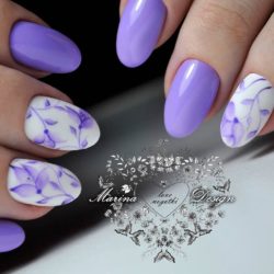 Short purple nails photo