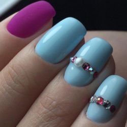 Ideas of blue nails photo