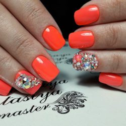 Orange summer nails photo