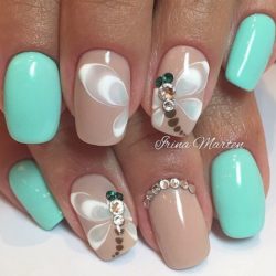 Pink nails with rhinestones photo