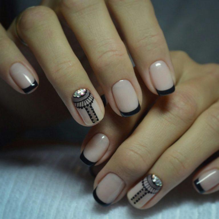 Nails with rhinestones