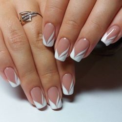 White graceful french nails photo