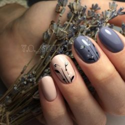Beige and gray nails photo