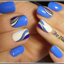 Blue nail art photo
