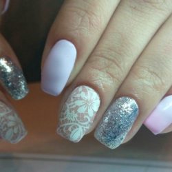 Nails with shiny dust photo