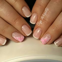 Wedding nails with flowers photo