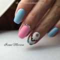 Pink and blue nails