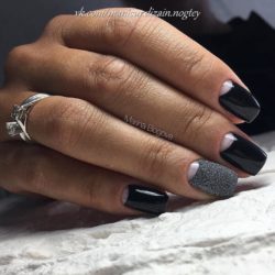 Half moon black nails photo