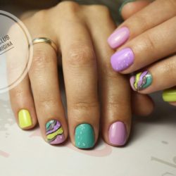 Nails by bright dress photo