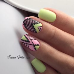 Short colorful nails photo