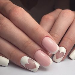 French manicure with heart photo