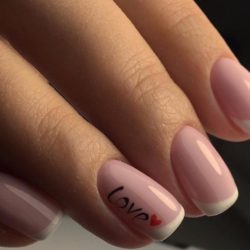 French manicure with heart photo