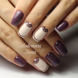Two-color moon nails photo