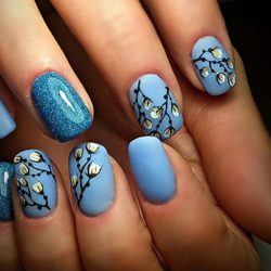 Bright- blue nails photo